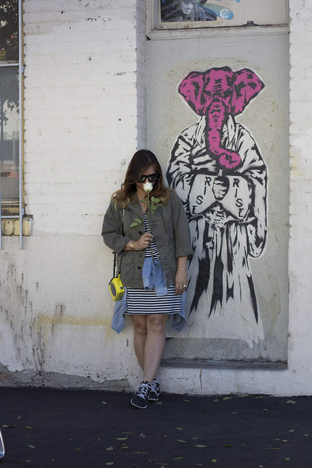LA Arts District graffiti art wall