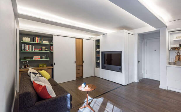 Раздвижная стена как способ расширить пространство в малогабаритной квартире