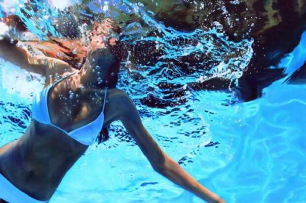 Девушки в воде: картины, которые реалистичнее фотографий (13 работ)