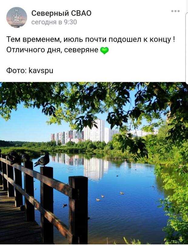 Пользователь Instagram показал красоту Большого Южного пруда
