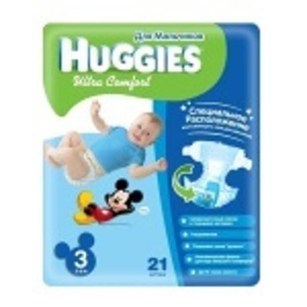Подгузники Huggies Ultra Comfort для мальчиков 3 (5-9 кг) 21 шт