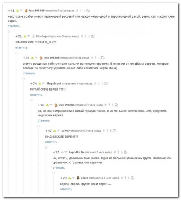 комментарии из социальных сетей.