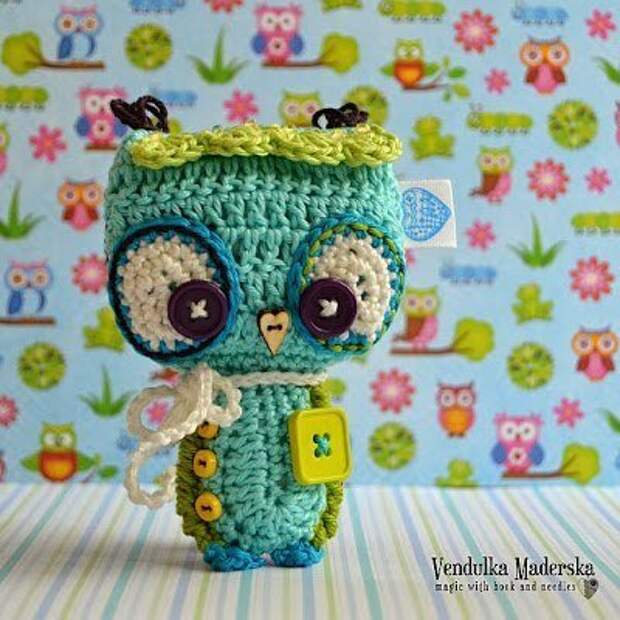 Игрушки вязанные крючком, совушки от Vendulka