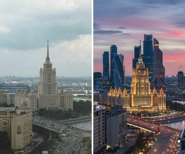 Фотография Москвы с разницей в 20 лет Фотография Москвы с разницей в 20 лет