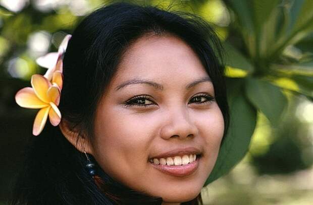Гавайские девушки закладывают красивые и ароматные цветы Плюмерии за ухо - если цветок за правым ухом — девушка не замужем, если за левым — перед Вами замужняя женщина. информация, картинки, факты