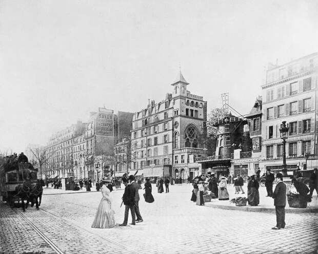 1890 год - первоначальный вид кабаре Мулен Руж. 1890 год - первоначальный вид кабаре Мулен Руж.