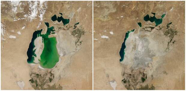Земля тогда и сейчас. Колоссальные перемены в фотографиях NASA планета, природа, факты