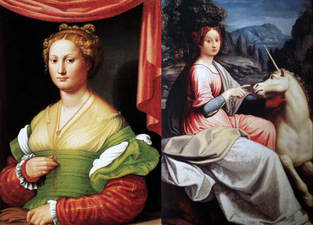 Любовницы Папы Римского Александра VI Борджиа - Ваноцца Катанеи (слева) Джулия Фарнезе (справа)