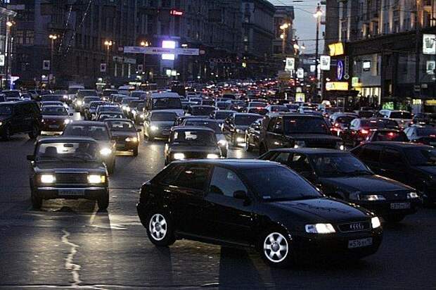 Traffic in Moscow. Russia.