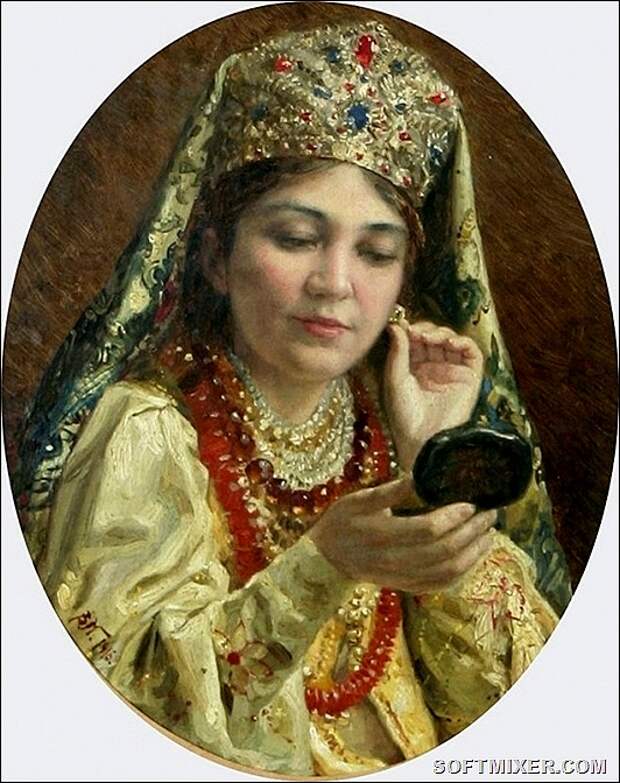 84177938_Vladimir_Egorovich_Makovskiy_Devushka_smotryaschayasya_v_zerkalo__primeryayuschaya_sergi__1916
