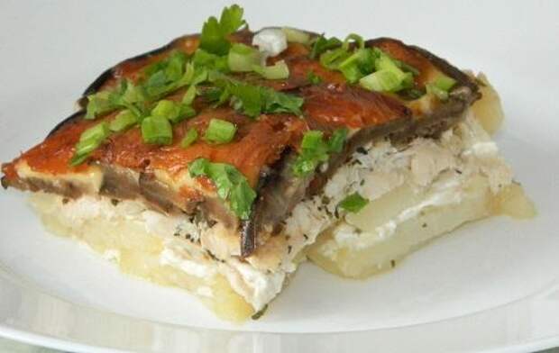 С грибами и овощами