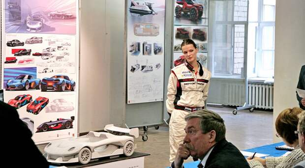 Трековый спорткар Porsche, проект Полины Салминой автодизайн, дизайн, диплом, защита диплома