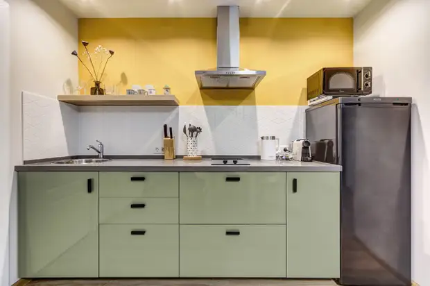 Кухни с зелеными фасадами — 20 идей