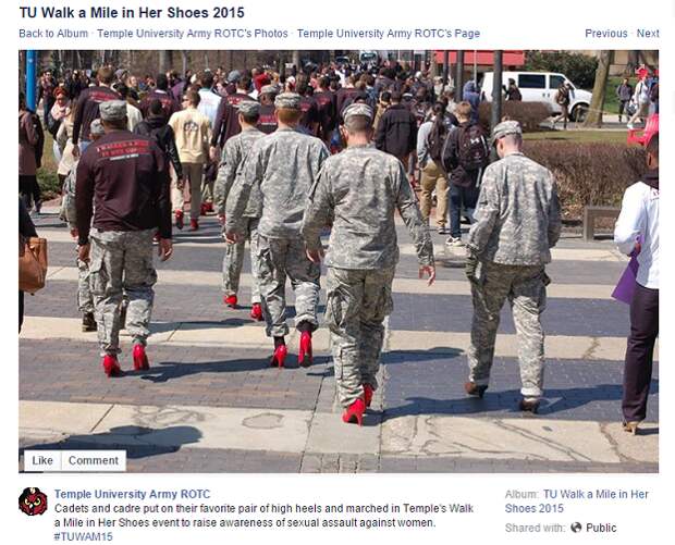 Долой сексизм:бригадный генерал США заставил курсантов носить женские туфли