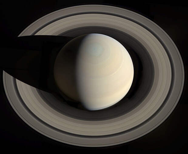 Сатурн отбрасывают тень на свои кольца