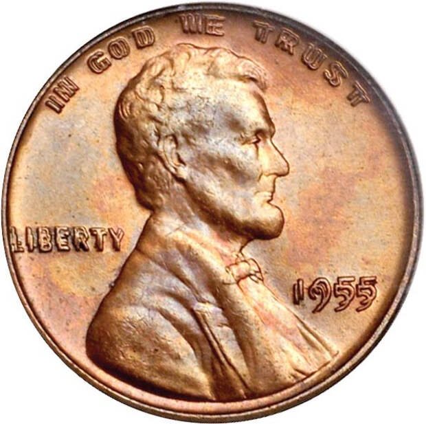 Монета с удвоенным изображением Авраама Линкольна