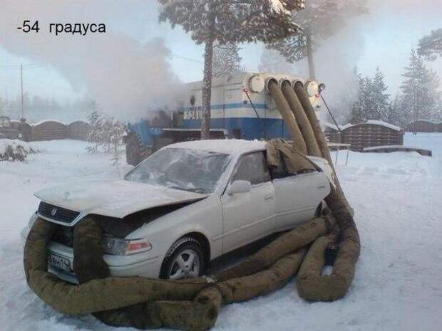 Как заводят машины в мороз в Якутии