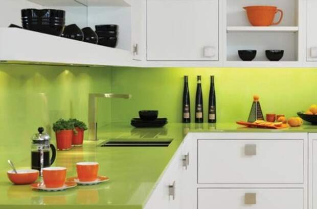 Интерьер кухни цвета лайм: фото идеи сочного дизайна 