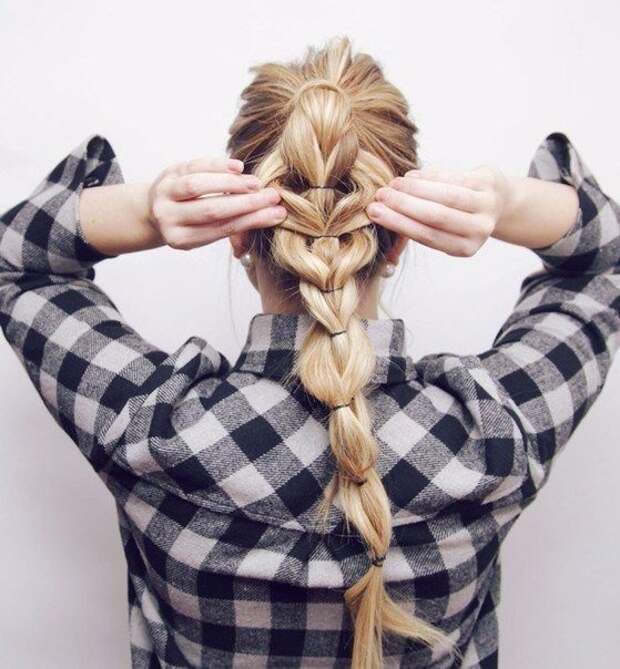 Фальшивая коса для длинных волос (Diy)