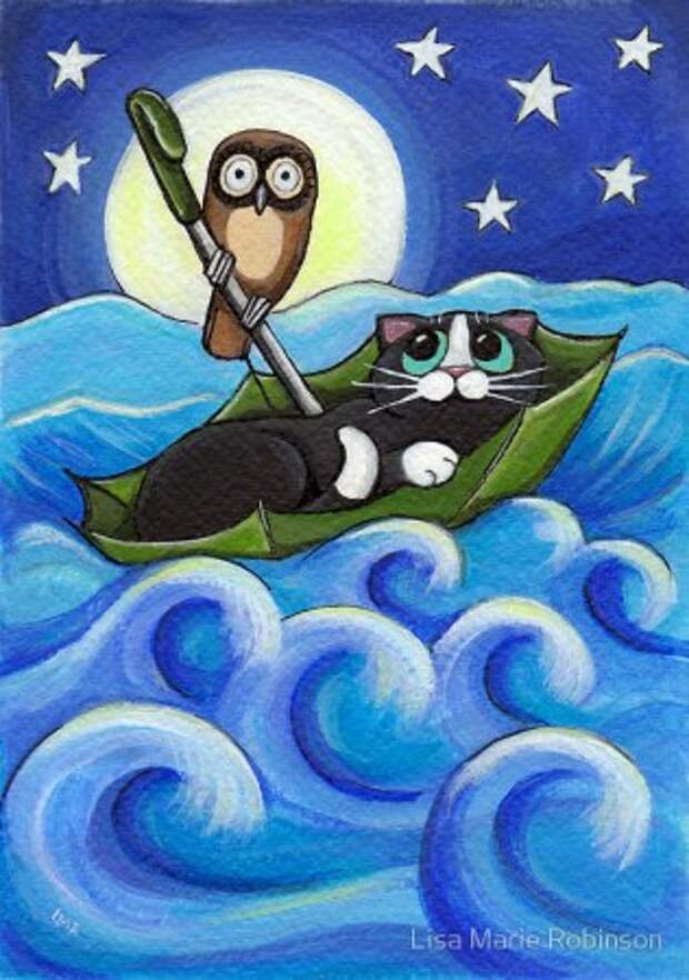 Весёлые коты (16 рисунков)