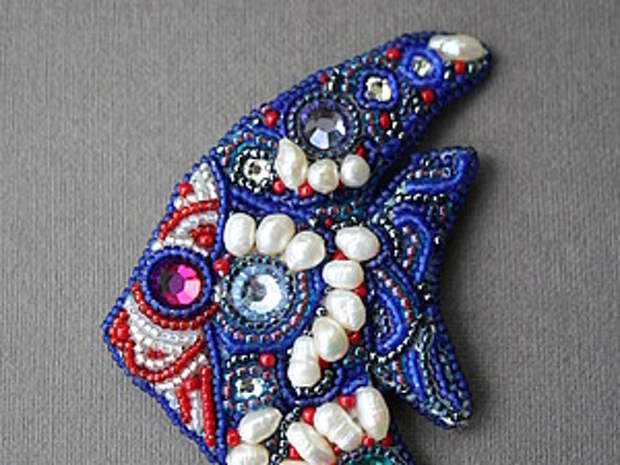 Брошь рыбка, handmade Брошь рыбка, handmade
