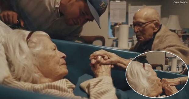 105-летний муж пришел к 100-летней жене, чтобы отметить их 80-ю годовщину