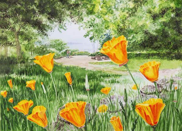 Landscape With California Poppies (600x435, 332Kb)