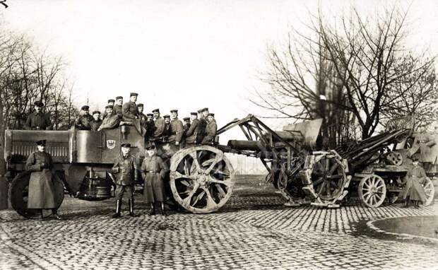 Гаубица Morser калибра 21 см с артиллерийским тягачом (1917 год)