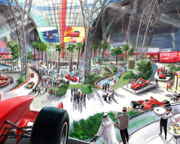 Парк "Ferrari World" (ОАЭ; Абу-Даби) Парк Феррари ОАЭ, авто