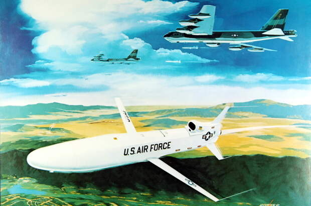 Запуск ракеты AGM-86 ALCM с B-52. Иллюстрация. 1978 года - На замену «стратосферной крепости» | Warspot.ru