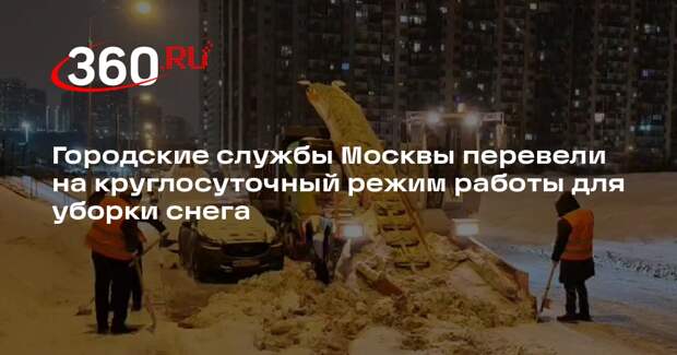 Городские службы Москвы перевели на круглосуточный режим работы для уборки снега