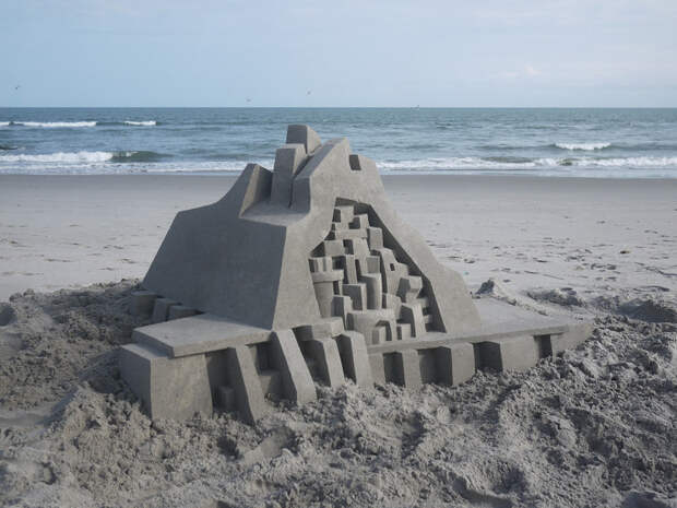 Песчаная геометрия Келвина Сейберта архитектура, песок, пляж
