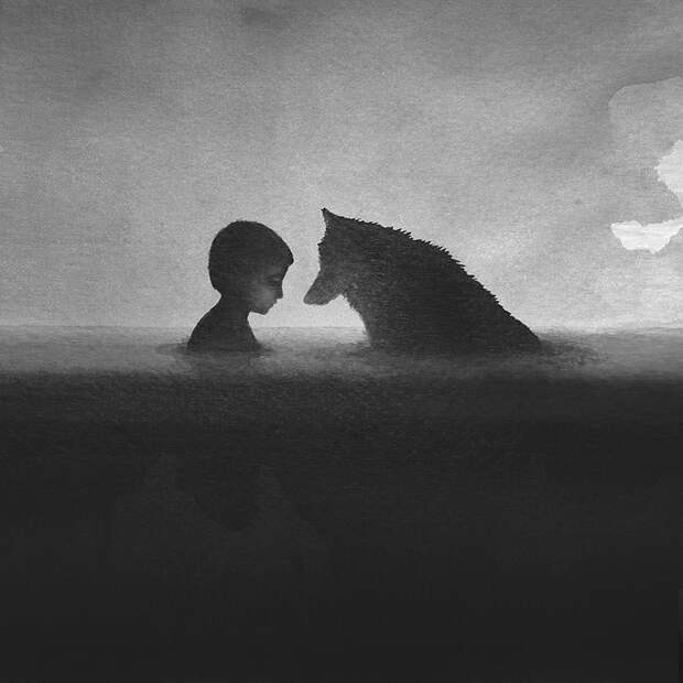 черно-белые акварели (4)