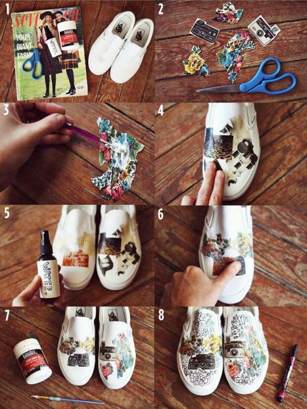 Декупаж на тапках (Diy) Декупаж на тапках (Diy)