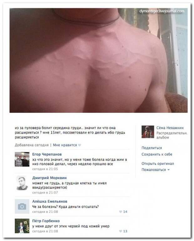 комментарии из социальных сетей.