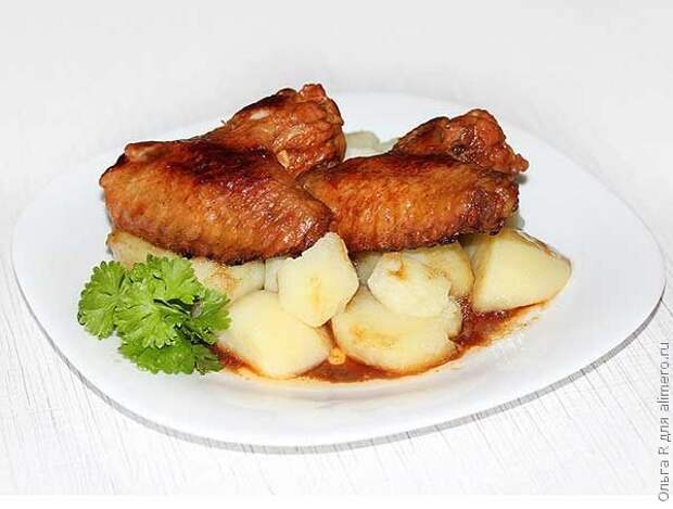 Куриные крылья с медом и вином Куриные крылья с медом и вином