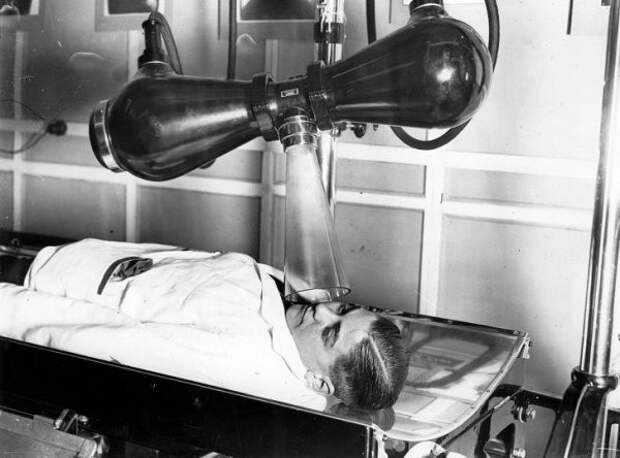 Демонстрация новейшего рентгеновского аппарата, Лондон, 1932 первые, ренген, фото