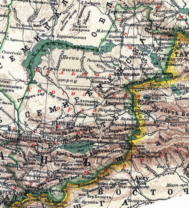 Карта Семиреченской области
