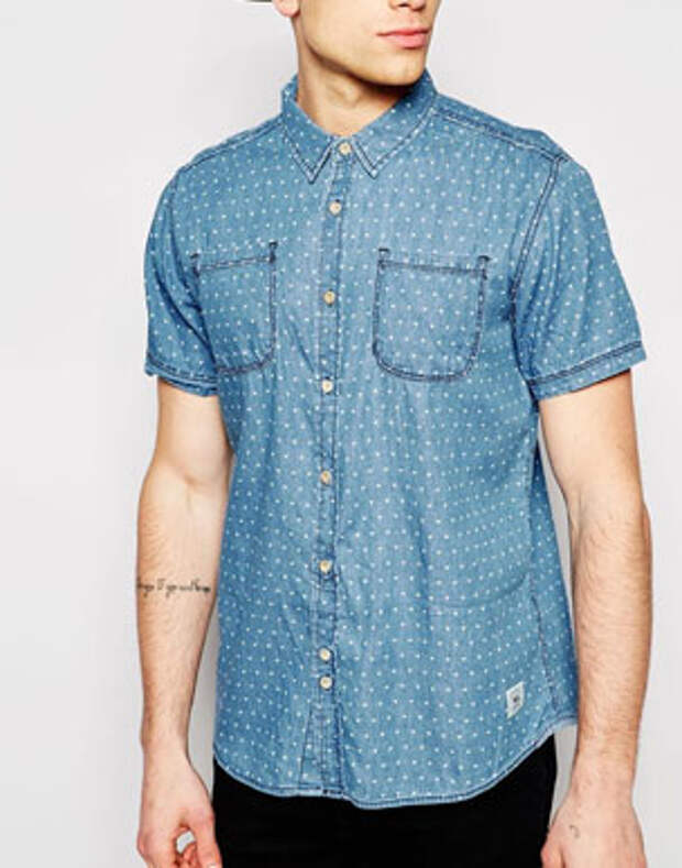 Рубашка из ткани шамбре с короткими рукавами Bellfield