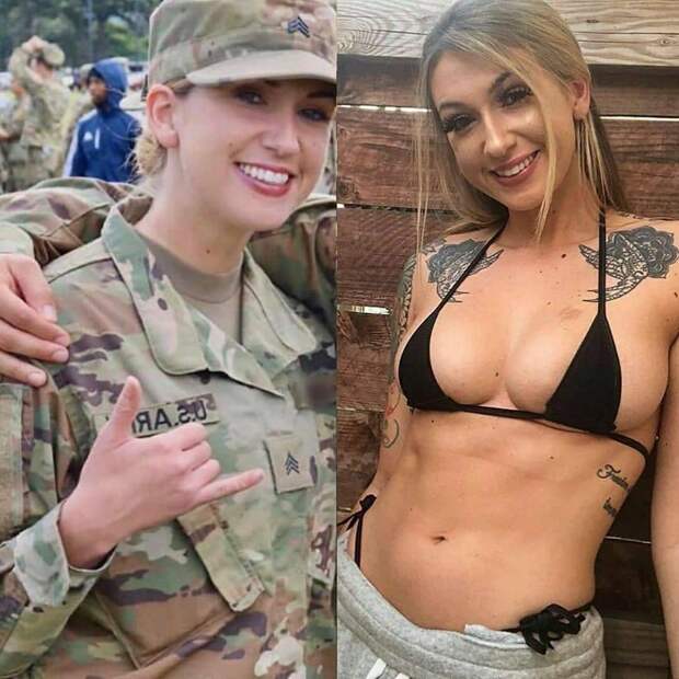 Красивые девушки в униформе и без неё