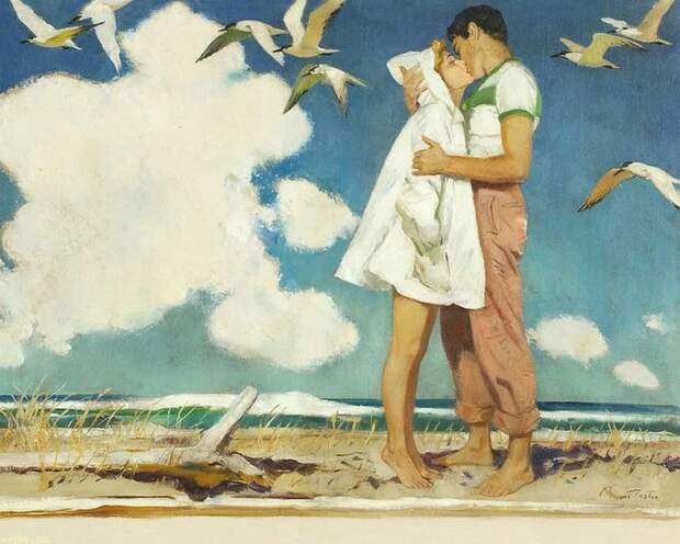 Pruett Carter, море, чайки, влюбленные
