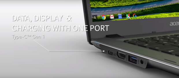 Acer Chromebook 14 for Work: порт USB Type-C