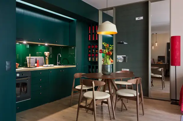 Кухни с зелеными фасадами — 20 идей