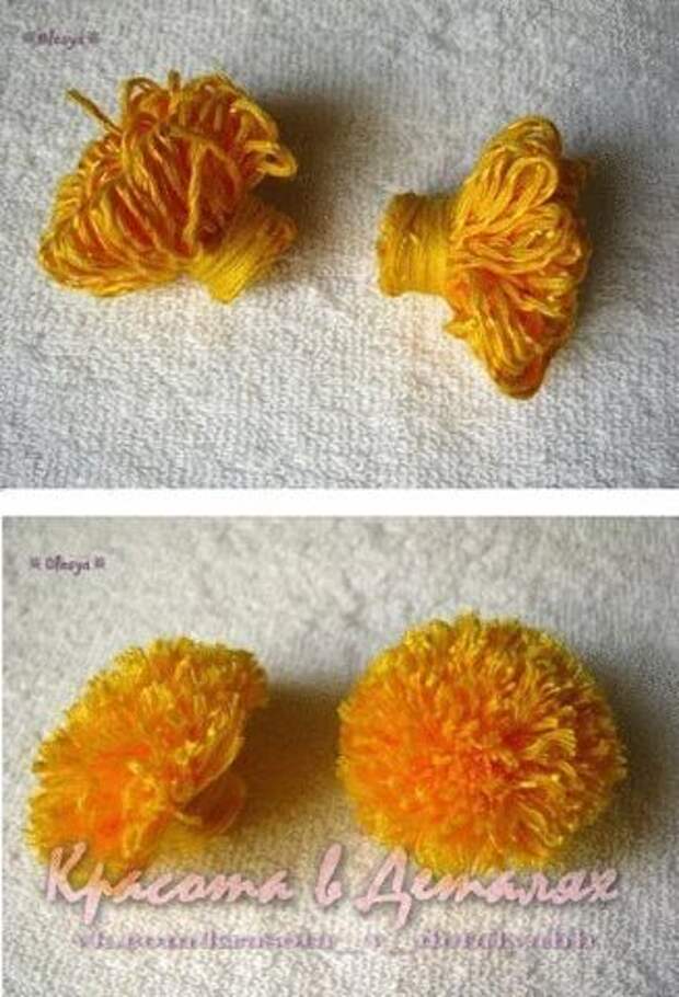 Одуванчики из ниток Одуванчики из ниток