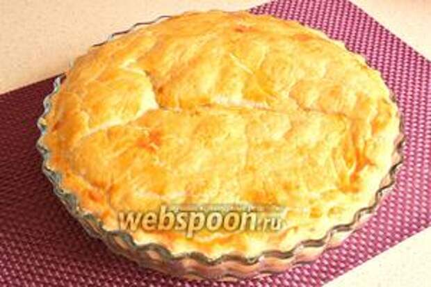 Пирог с кижучем и картофелем готов. Даём пирогу остыть и подаём.