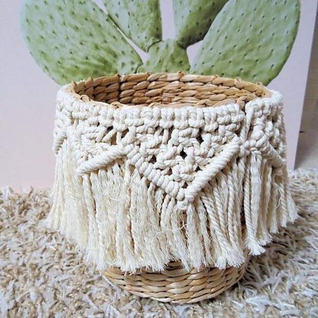 Корзины с макраме декором (трафик)