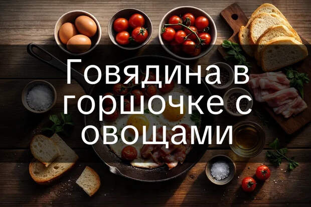 Говядина в горшочке с овощами