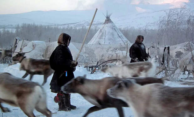 Жизнь коренных народов Севера зимой. На улице минус 50, но мороз как будто не замечают