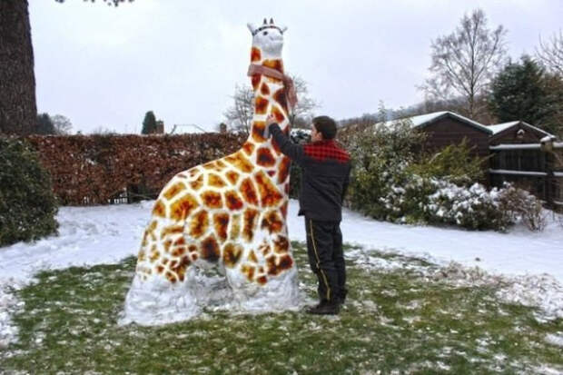 Удивительные снежные скульптуры креатив, скульптуры, снег