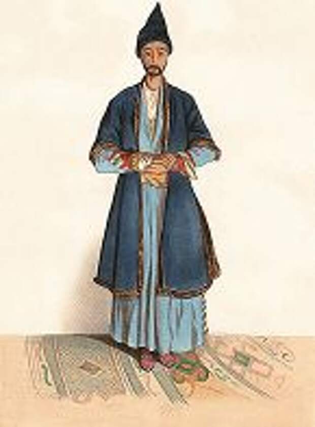 Персидский татарин, обосновавшийся в Ереване. "Costumes du Caucase", л. 16, Париж, 1840-е гг. 